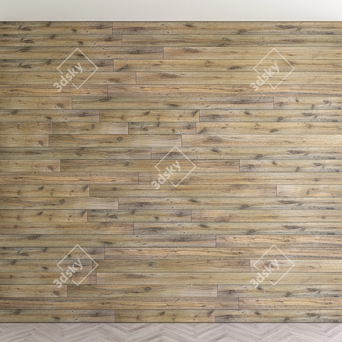 Wooden Panel Wall - Vray Material 3D model image 1