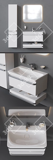 Ideal Standard Tonic II 80 - Stylish Lacquered Vanity Unit 3D model image 2