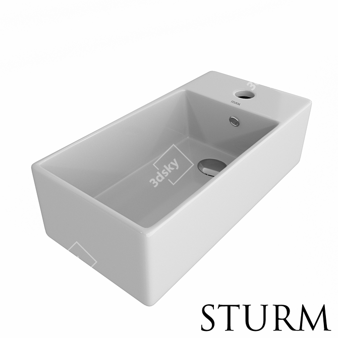 STURM Hosta - Sleek Countertop Sink 3D model image 1