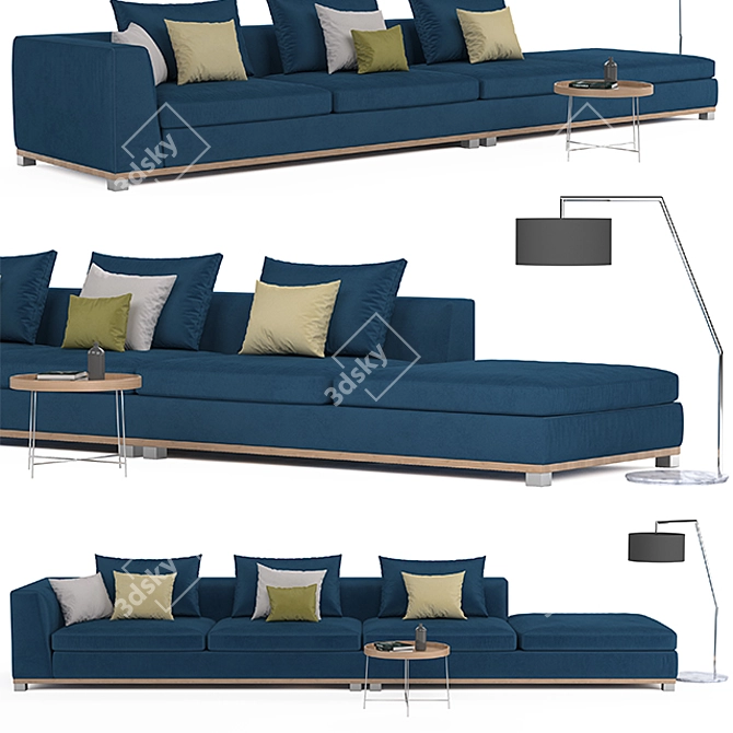 Luxurious Porada Sofa - Unwrap UVW & High-Quality Textures 3D model image 1