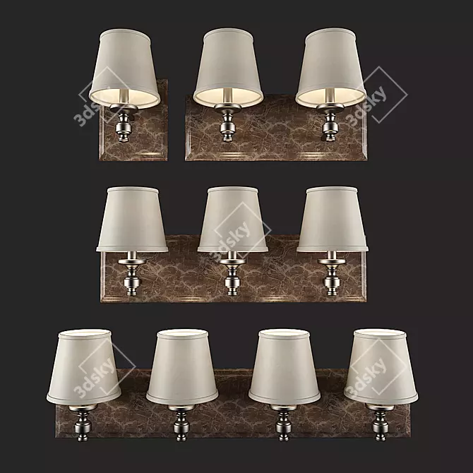 Elegant Marble Wall Sconce 3D model image 2