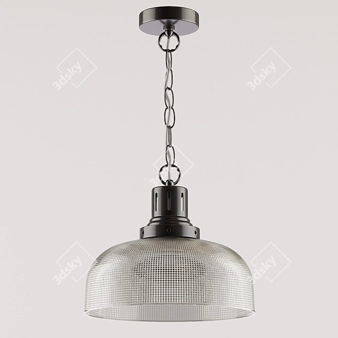 Sleek Nickel Pendant Light 3D model image 1