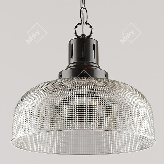 Sleek Nickel Pendant Light 3D model image 2