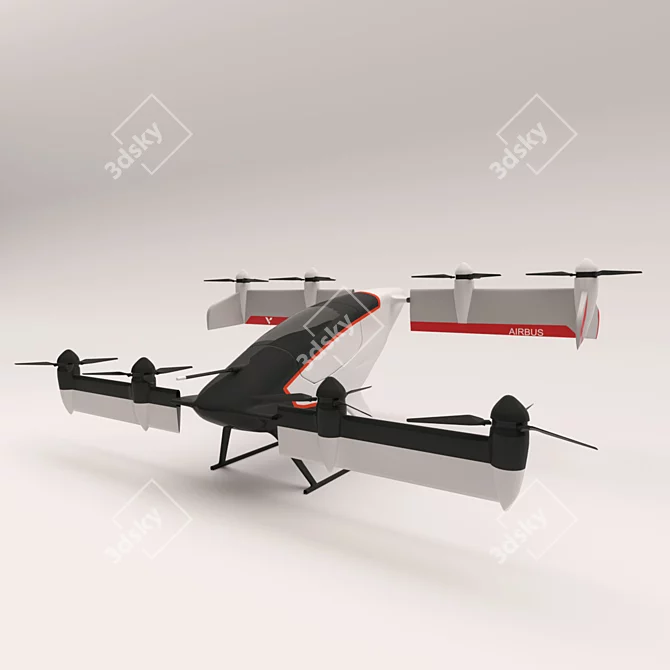 Vahana: Futuristic Flying Car 3D model image 2