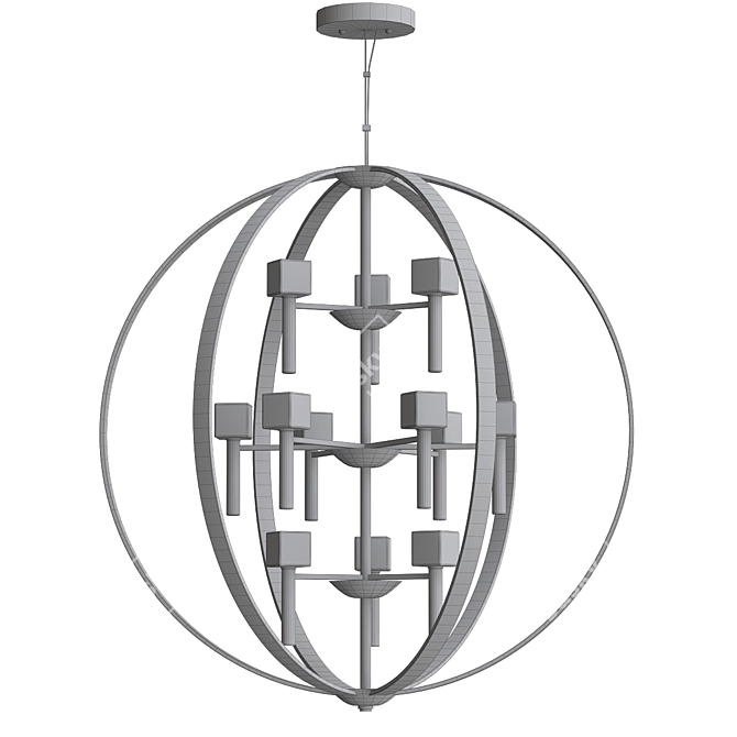 Ethereal Glow Pendant Chandelier 3D model image 3