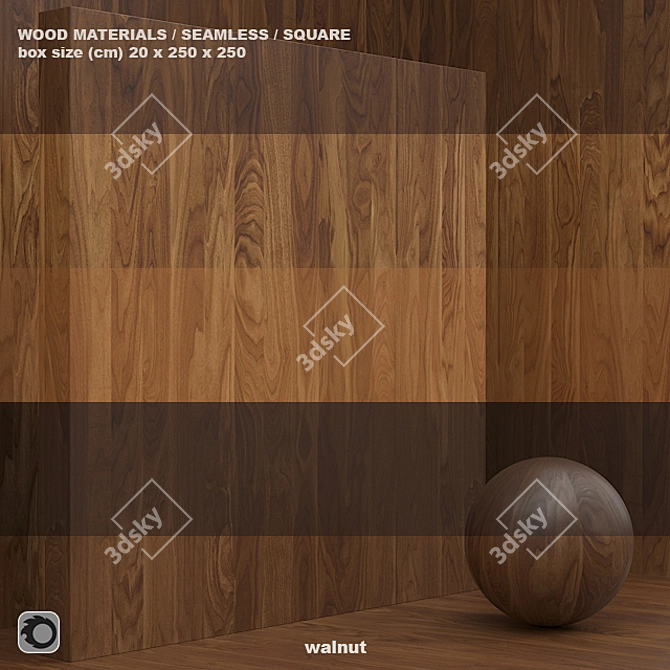 Title: Seamless Wood Veneer Box Set 3D model image 1