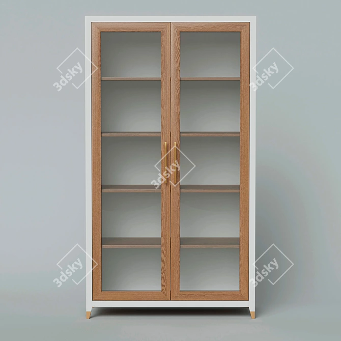 Sleek Glazed Wardrobe Arnika - Furnitera 3D model image 1