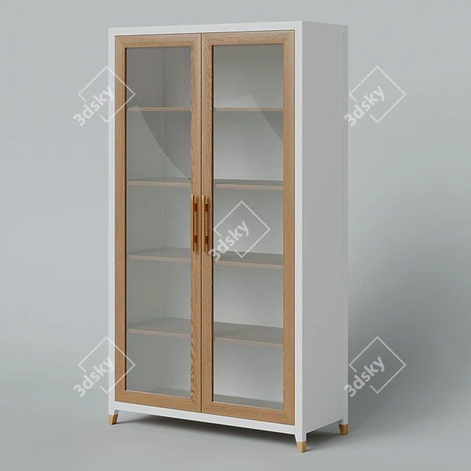 Sleek Glazed Wardrobe Arnika - Furnitera 3D model image 2