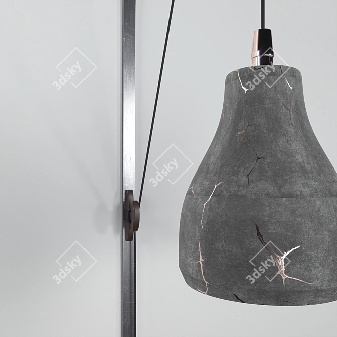 MexiConcrete Copper Wall Lamp 3D model image 1