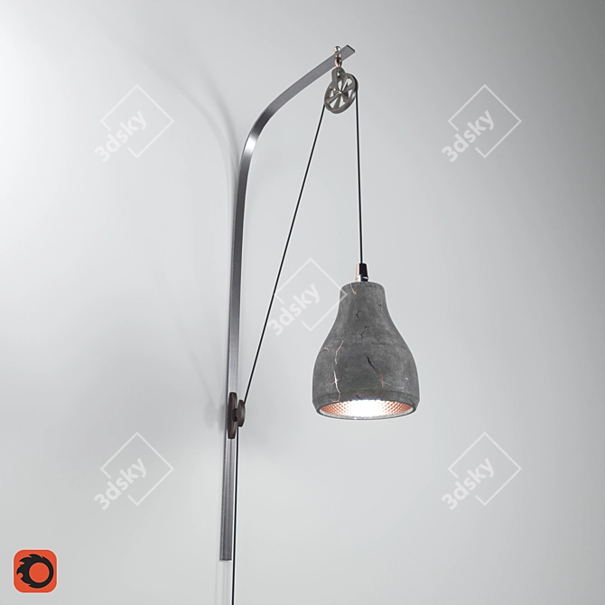 MexiConcrete Copper Wall Lamp 3D model image 2