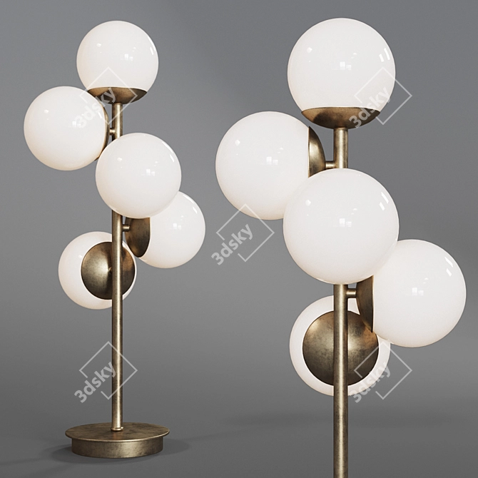 Elegant Antique Brass Table Lamp 3D model image 1