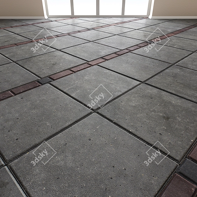 Seamless Pavement Slabs: High Detail! 3D model image 1