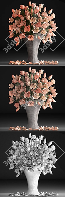 Spring Blossom Bouquet 3D model image 3