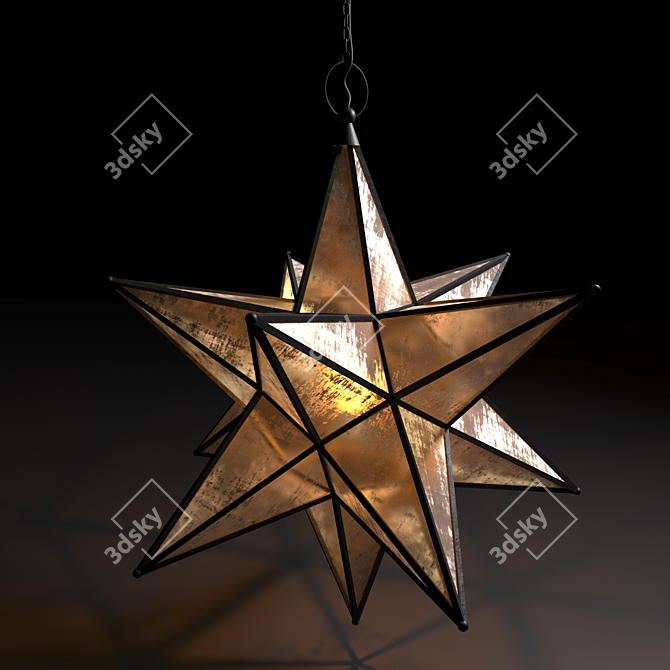 Elegant Moravian Star Pendant 3D model image 1