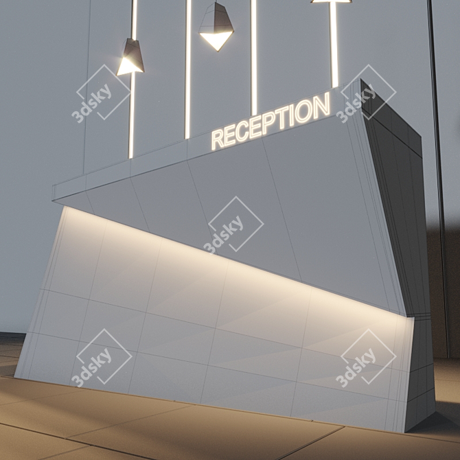 Modern Loft Reception Desk 3D model image 3