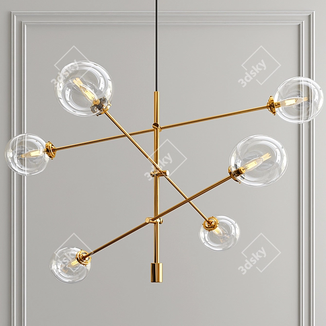 Elegant Bensley Antique Chandelier 3D model image 1