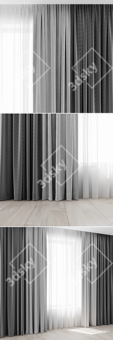 Elegant Curtain Set 3D model image 2