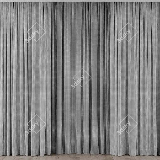 Elegant Curtain Set 3D model image 3