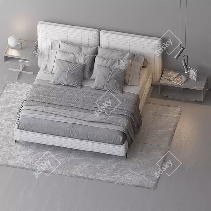TATLIN COVER Bed & CLOSE Side Tables 3D model image 3