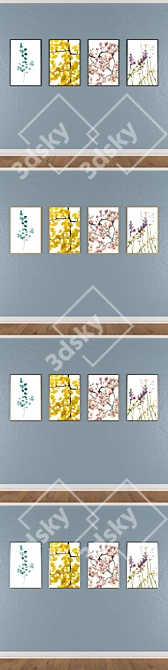 Modern Wall Art Set - No. 586 3D model image 3