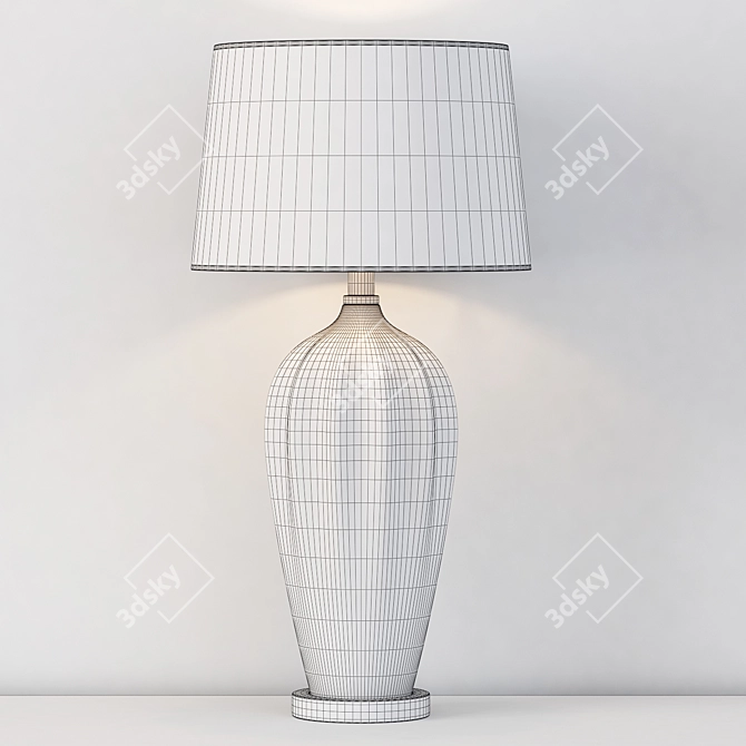 Elegant White Ceramic Table Lamp 3D model image 2