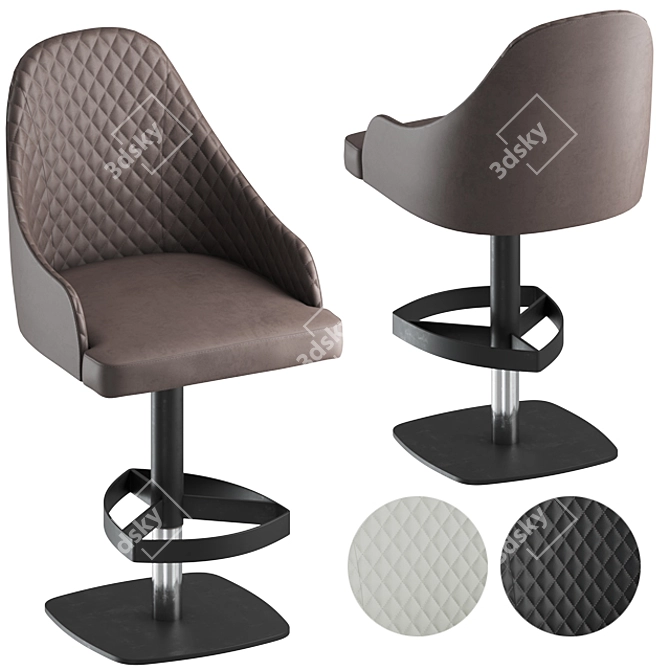 Sleek Leather Stool: Ozzio Italia DYLAN 3D model image 1