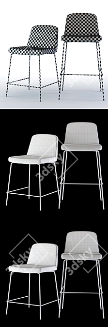 Modern CB2 Charlie Bar Stools 3D model image 3