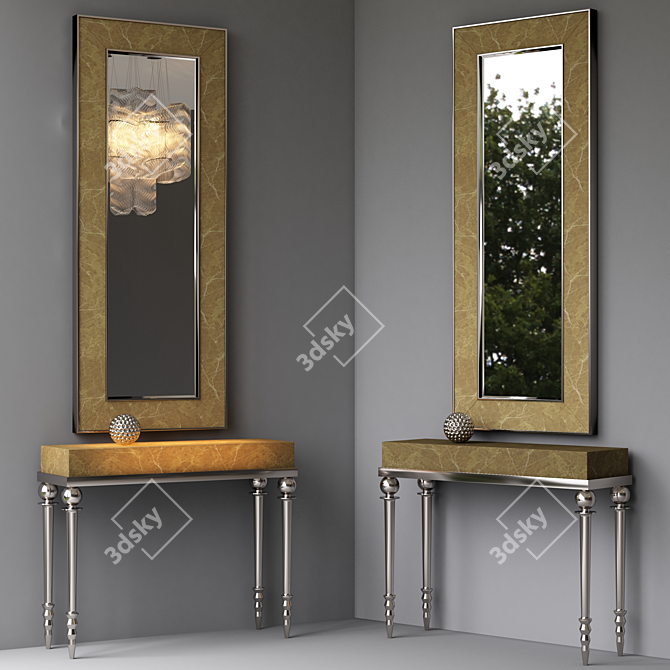 Modern Luxe: Visionnaire Cycas Console, Kudrun Mirror, Gabriellab 3D model image 1