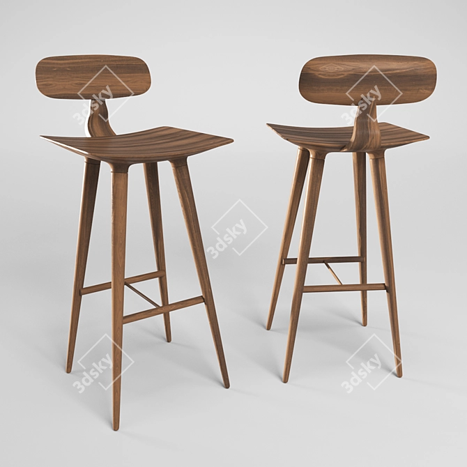 Sthal+Band Mantaray Barstool: Sleek and Stylish Seating 3D model image 1