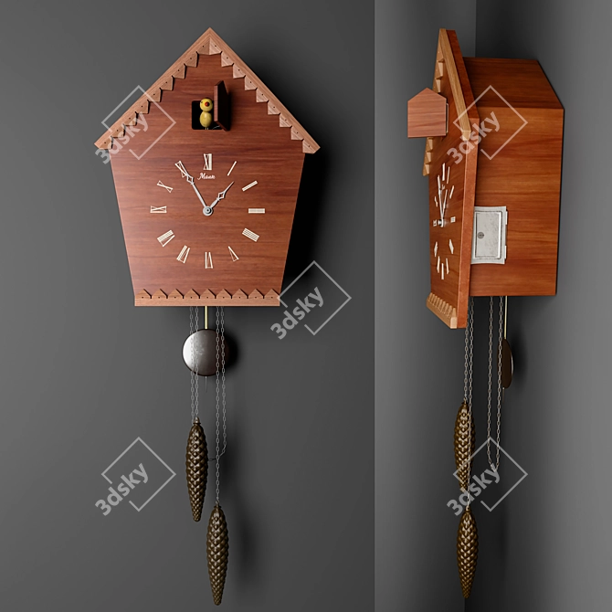 Title: Soviet-Era Cuckoo Clock 3D model image 1