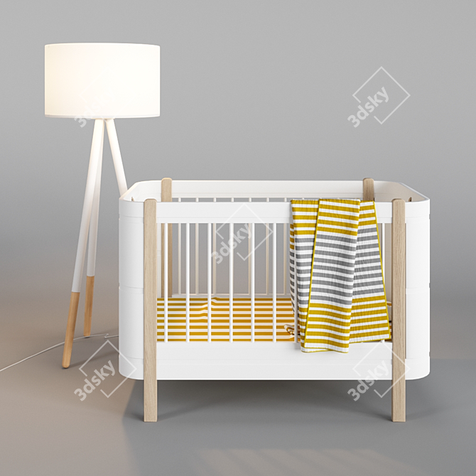 Wood Mini + Bed & Highland Floor Lamp 3D model image 1