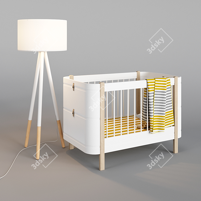 Wood Mini + Bed & Highland Floor Lamp 3D model image 2