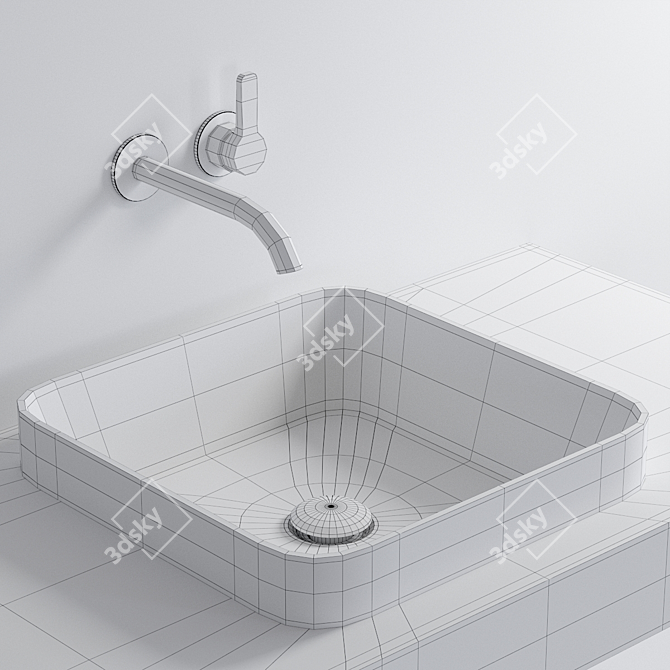 Ceramica Cielo Enjoy 40: The Perfect Rectangular Washbasin 3D model image 3