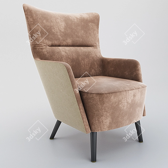 Elegant Lounge Chair - Compact Comfort 3D model image 1