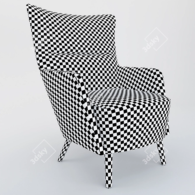 Elegant Lounge Chair - Compact Comfort 3D model image 2