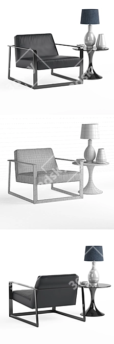Modern Poliform Arm Chair 3D model image 2