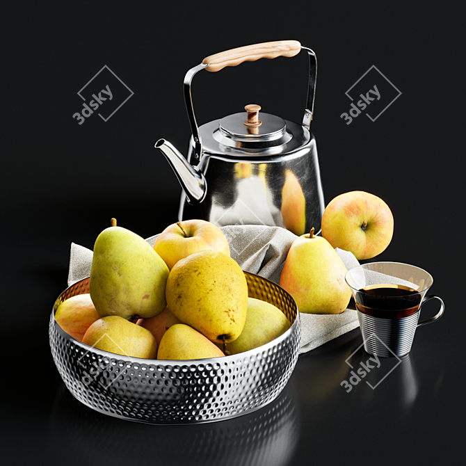 Scanned Fruits Decoration Set 3D model image 1