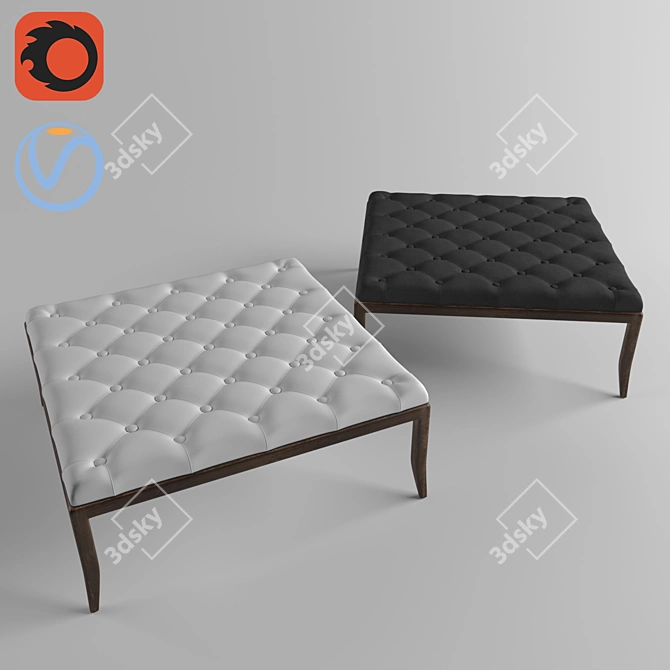 Elegant Walden Ottoman 3D model image 1