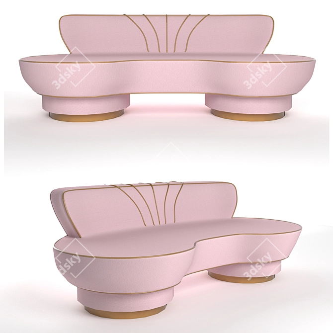 Luxury Hedy Sofa: Stylish, Comfortable & Elegant 3D model image 1