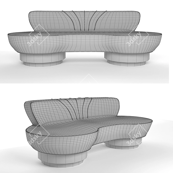 Luxury Hedy Sofa: Stylish, Comfortable & Elegant 3D model image 2