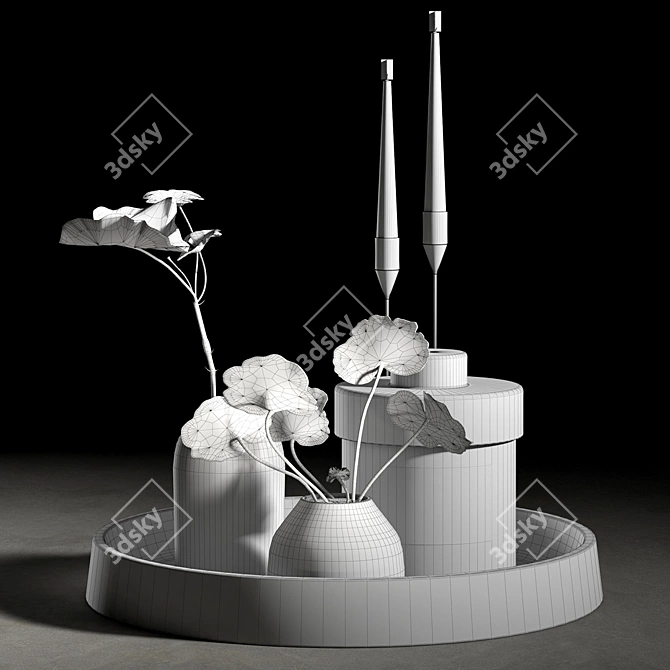 Elegant Decor Set 006 3D model image 2