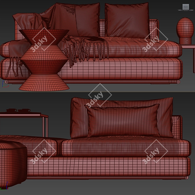 Elegant Hamilton Minotti Sofa 3D model image 3