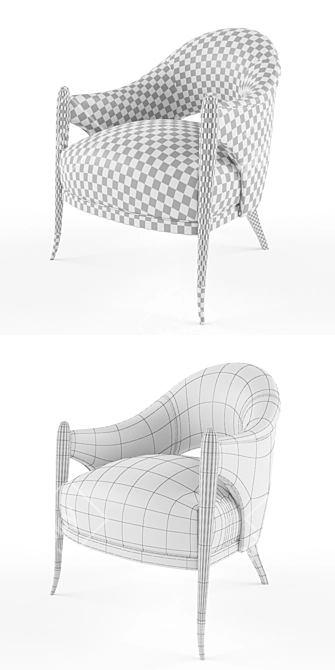 Elegant Chic Chair 3D model image 3