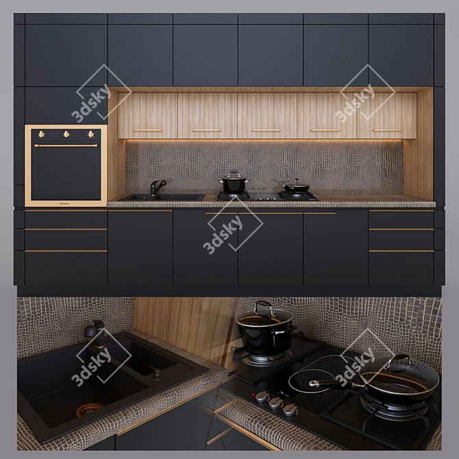 Python_MONDELUX: Elegant Kitchen Design 3D model image 1