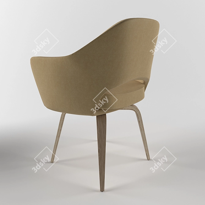 Elegant Dual-Material Executive Chair 3D model image 2