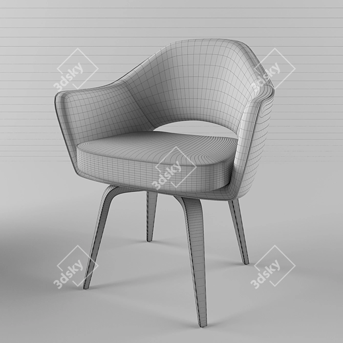 Elegant Dual-Material Executive Chair 3D model image 3