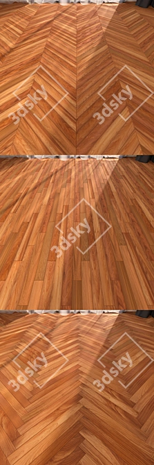 Luxury Cabreuva Parquet: Linear, Chevron, Herringbone 3D model image 2