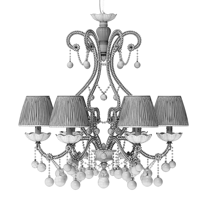 Elegant Crystal Chandelier 3D model image 3