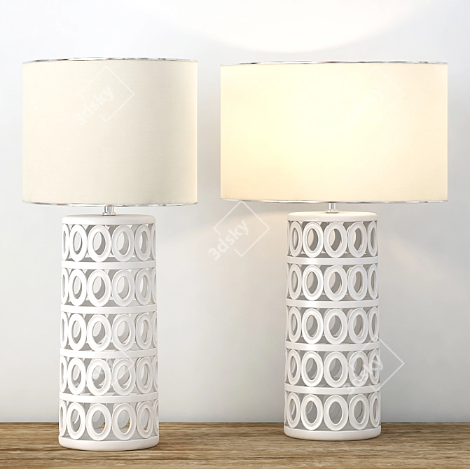 Elegant Oval Table Lamps 3D model image 1