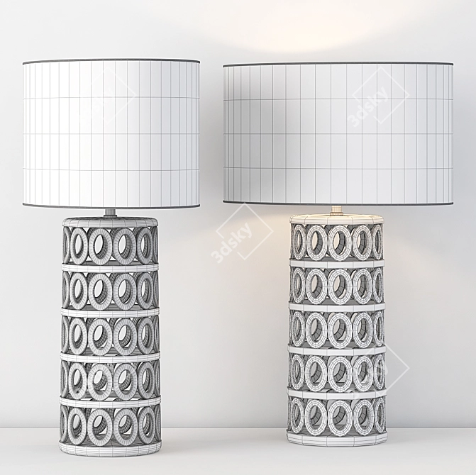 Elegant Oval Table Lamps 3D model image 2